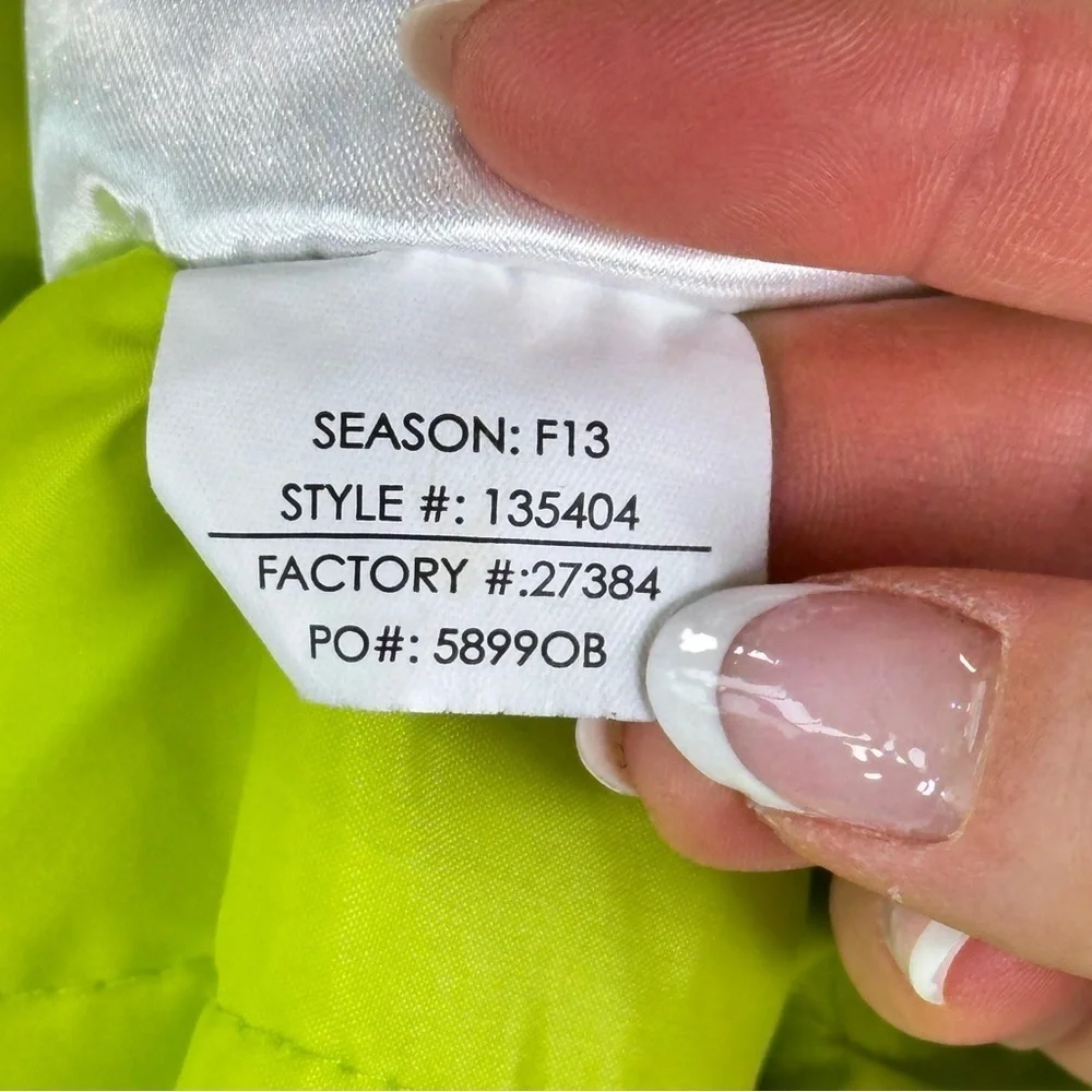 Spyder girls Bitsy Lola ski jacket insulated faux fur hood neon green size 5
